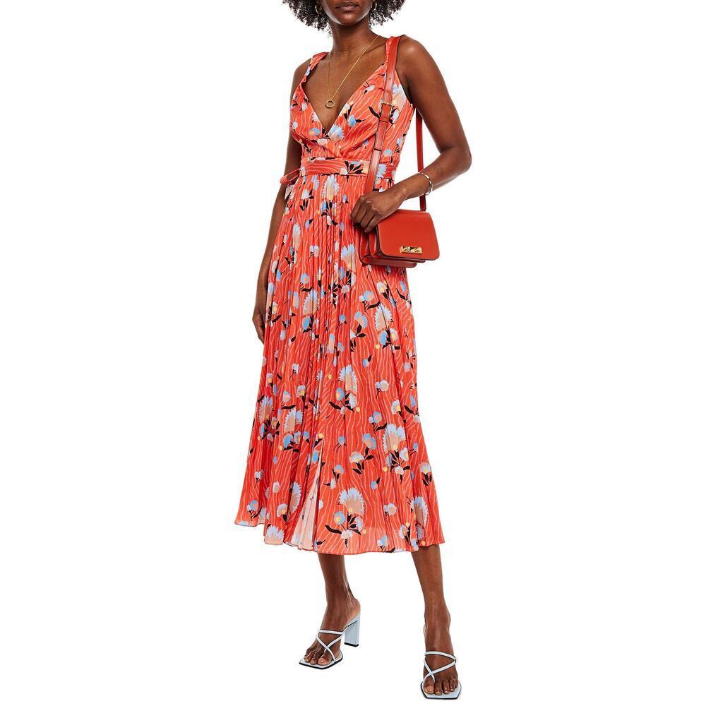 Self-Portrait Botanical Print Wrap Maxi Dress - Size 4